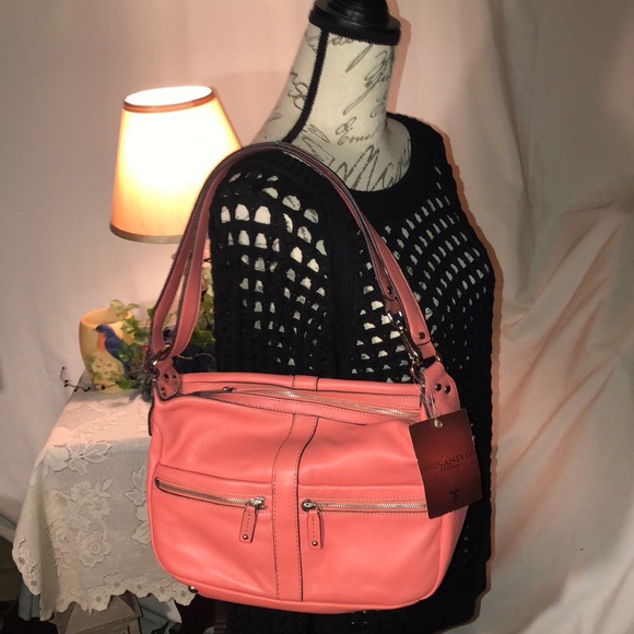 🌹👠 NWT ❋ Tignanello Coral / Pink Leather Bag🌹👠 - Picture 8 of 8